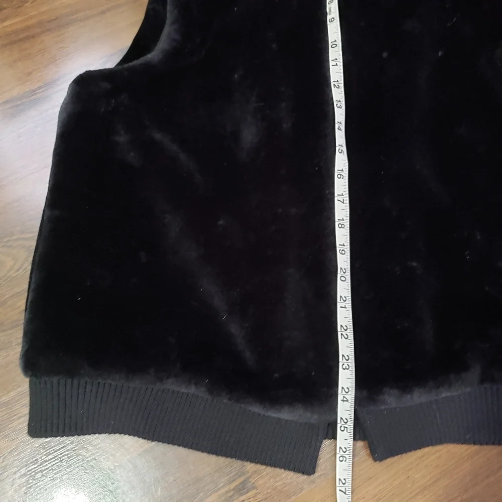 Talbots Black Faux Fur Sleeveless Vest Women's | Size L/XL - Picture 6 of 8